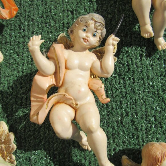 Set of 5 Vintage Fontanani Musical Instrument Playing Cherub Angels 5.5" Italy - Picture 4 of 10